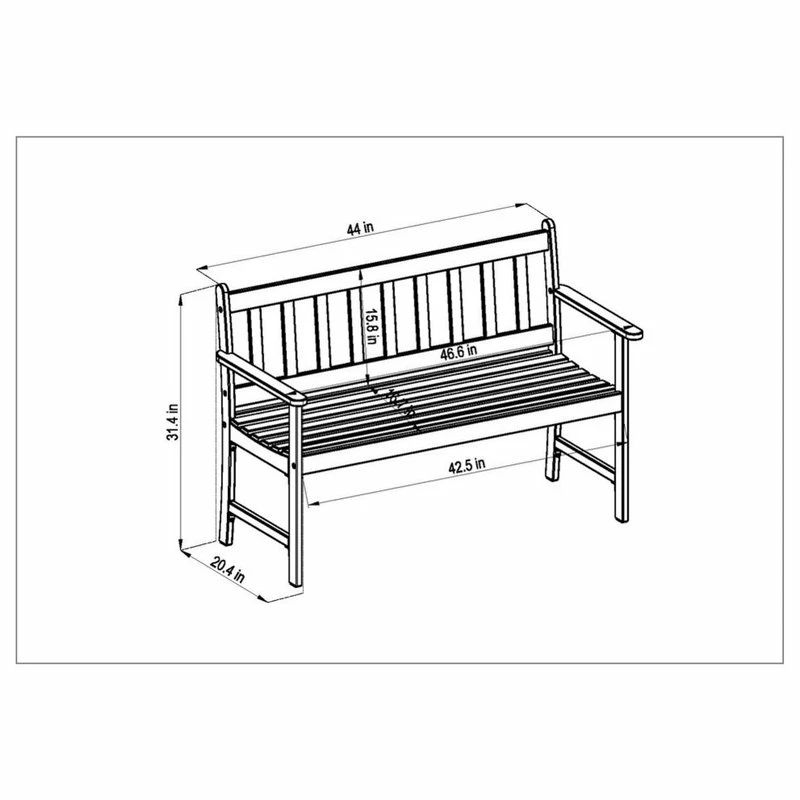 Outlet 🔔 Amazonia Tome Teak Finish Patio Bench ❤️ - Image 8
