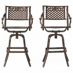 Flash Sale 🤩 GDFStudio GDF Studio Sierra Outdoor Cast Aluminum Swivel Bar Stools, Set Of 2 😍