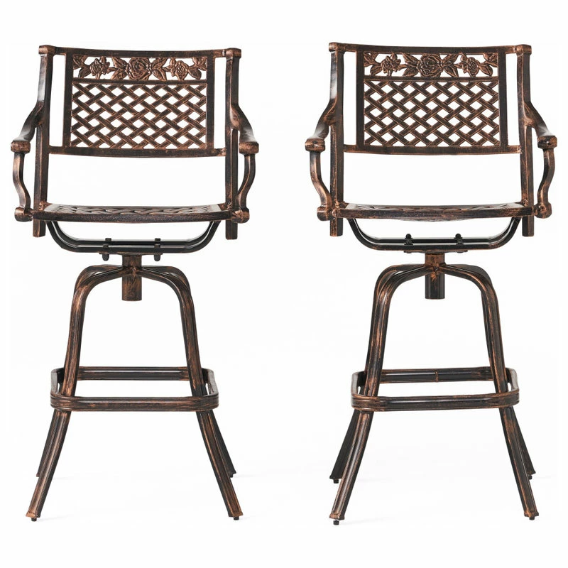 Flash Sale ๐คฉ GDFStudio GDF Studio Sierra Outdoor Cast Aluminum Swivel Bar Stools, Set Of 2 ๐