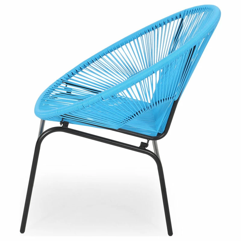 Brand new ๐ GDFStudio Carolina Outdoor Modern Faux Rattan Club Chair, Set Of 2, Blue/Black ๐ - Image 4