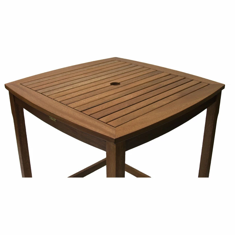 Best deal ๐ Outdoor Interiors 5-Piece Square Eucalyptus Bar Height Dining Set With Bar Chairs โค๏ธ - Image 8