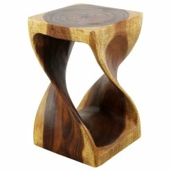 Cheap 🌟 Kammika Import Export Co., Ltd (Thailand) Haussmann® Original Wood Twist Stool 10 X 10 X 16 In High Walnut Oil ⭐