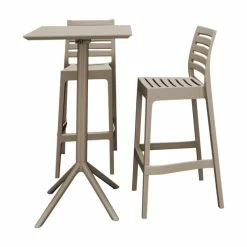 Top 10 😍 Compamia Sky Ares Square Bar Set With 2 Barstools Taupe 💯