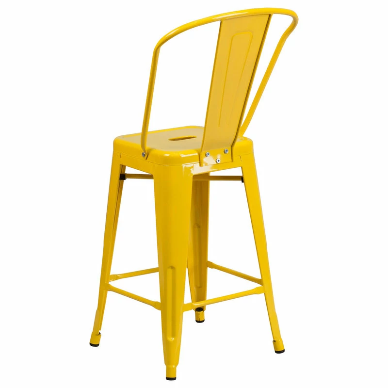 Best Sale ๐คฉ Flash Furniture Yellow Metal Bar Stool CH-31320-24GB-YL-GG ๐ - Image 3