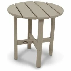 Promo 🎁 POLYWOOD Cape Cod Round 18" Side Table, Sand Castle 💯