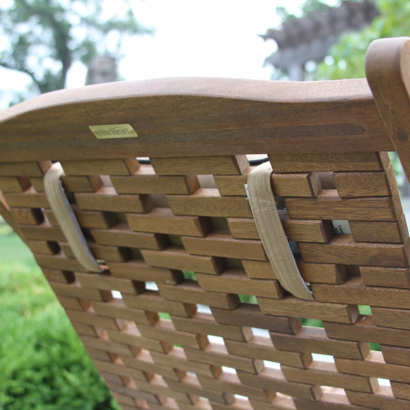 Wholesale 😀 Outdoor Interiors Cambria Eucalyptus Folding Swing Lounge Chair With Beige Pillow 🔔 - Image 5