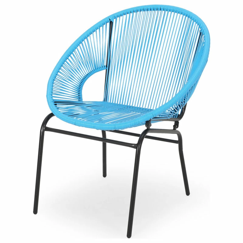 Brand new ๐ GDFStudio Carolina Outdoor Modern Faux Rattan Club Chair, Set Of 2, Blue/Black ๐ - Image 3