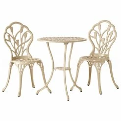 Cheap 🎉 GDFStudio GDF Studio Nassau Outdoor Vintage Style Cast Aluminum Bistro Set With Tulips 🤩