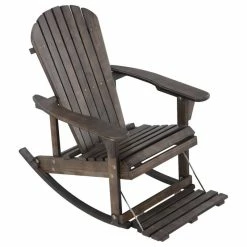 Coupon 🎉 CTE Zero Gravity Adirondack Rocking Chair With Footrest, Dark Brown, Single Chair 🥰
