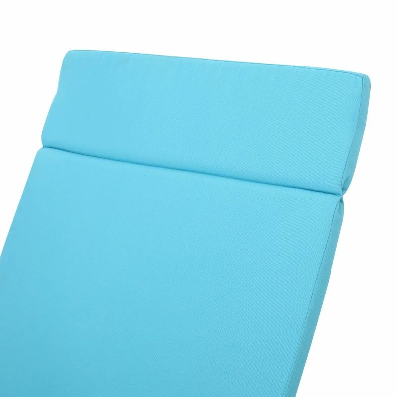 Discount ⌛ GDFStudio GDF Studio Solaris Outdoor Gray Wicker Armed Chaise Lounge With Cushion, Blue 🎉 - Image 6