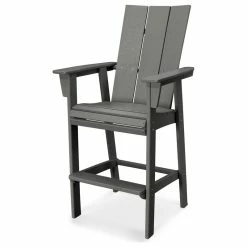 Coupon 😉 POLYWOOD Modern Adirondack Bar Chair, Slate Gray 💯