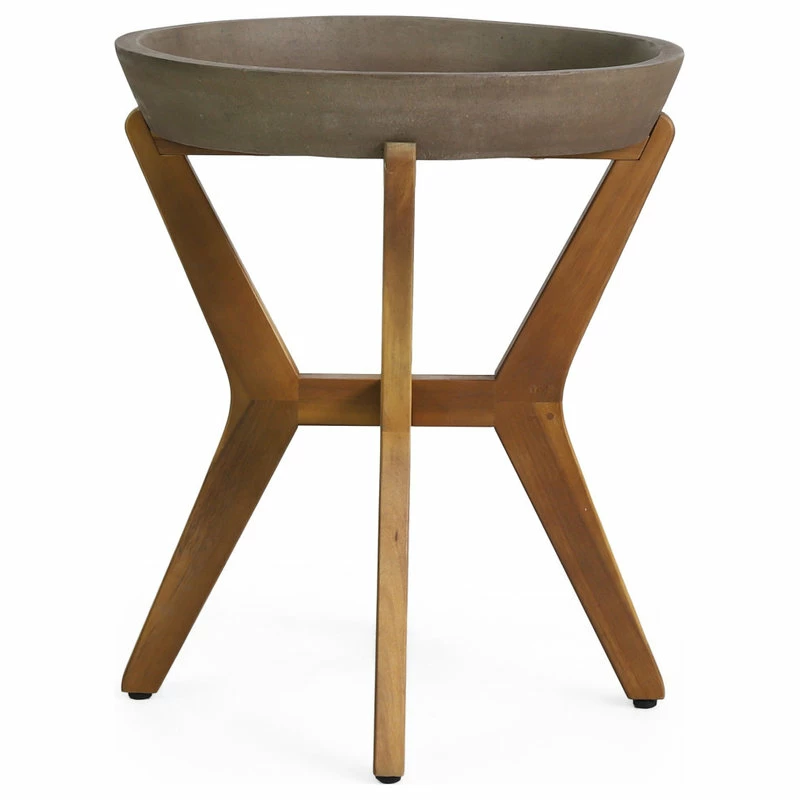 Wholesale 💯 GDFStudio Callum Outdoor Side Table, Teak And Light Gray 👏 - Image 6