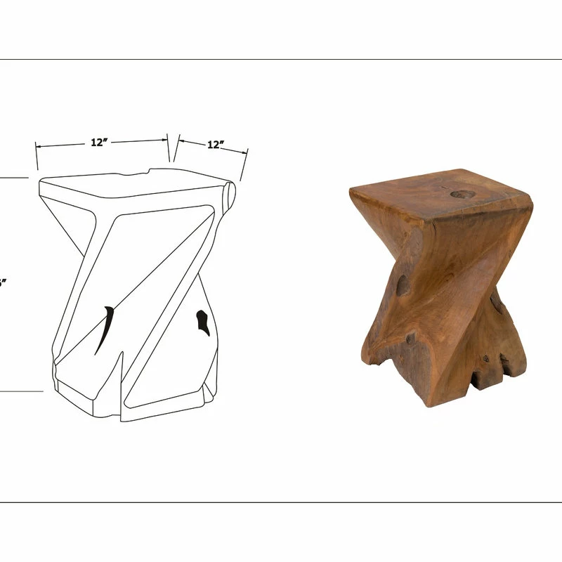 Best reviews of 😍 East At Main's Jones Brown Teakwood Stool 👏 - Image 5