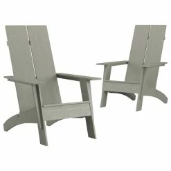 Cheapest 🔔 Flash Furniture Poly Resin Wood Adirondack Chair In Gray JJ-C14509-GY-GG 🌟
