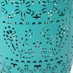 Flash Sale 🥰 GDFStudio GDF Studio Riley Outdoor 12" Lace Cut Iron Side Table, Teal 🤩 -GDF Studio Shop 76411a8301a97a61 2049 w800 h800 b0 p0