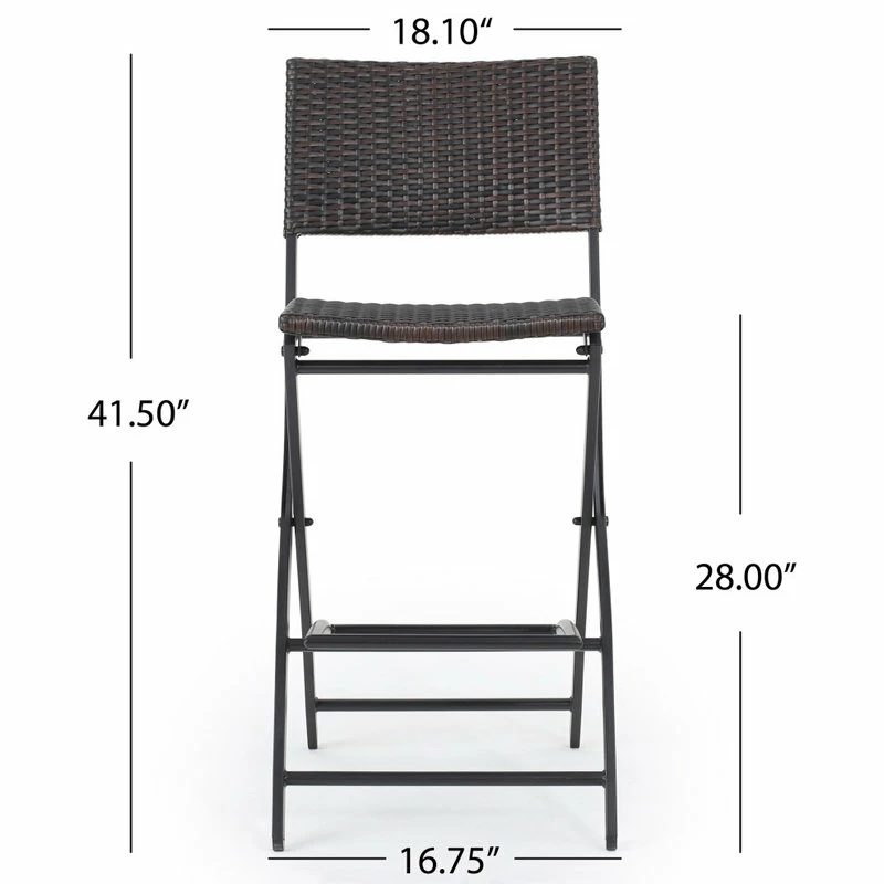 Deals ⌛ GDFStudio GDF Studio Marinelli Outdoor Multibrown Wicker Bar Stools, Set Of 4 ⌛ - Image 4
