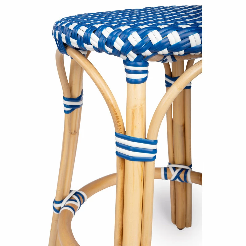 Best deal 🛒 Butler Specialty Company Tobias Blue And White Rattan Counter Stool ✔️ - Image 6