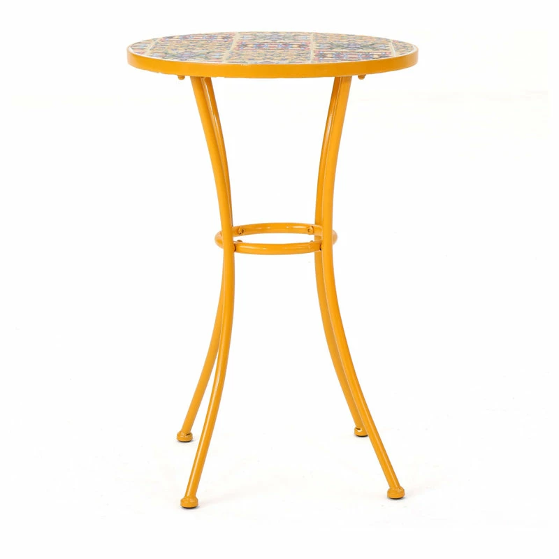 Best deal 🤩 GDFStudio GDF Studio Brienne Outdoor Yellow Ceramic Tile Side Table With Iron Frame 🧨 - Image 5