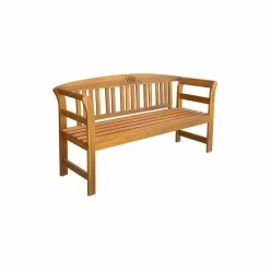 Coupon 😉 Vida XL LLC VidaXL Solid Wood Patio Bench 61.8" 3 Seater Outdoor Garden Chair Seating 🛒
