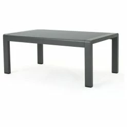Brand new 🌟 GDFStudio GDF Studio Crested Bay Outdoor Gray Aluminum Coffee Table With Glass Table Top 🥰