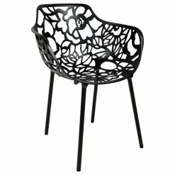 Coupon 🥰 Leisuremod Modern Devon Aluminum Chair With Arm, Black 🛒