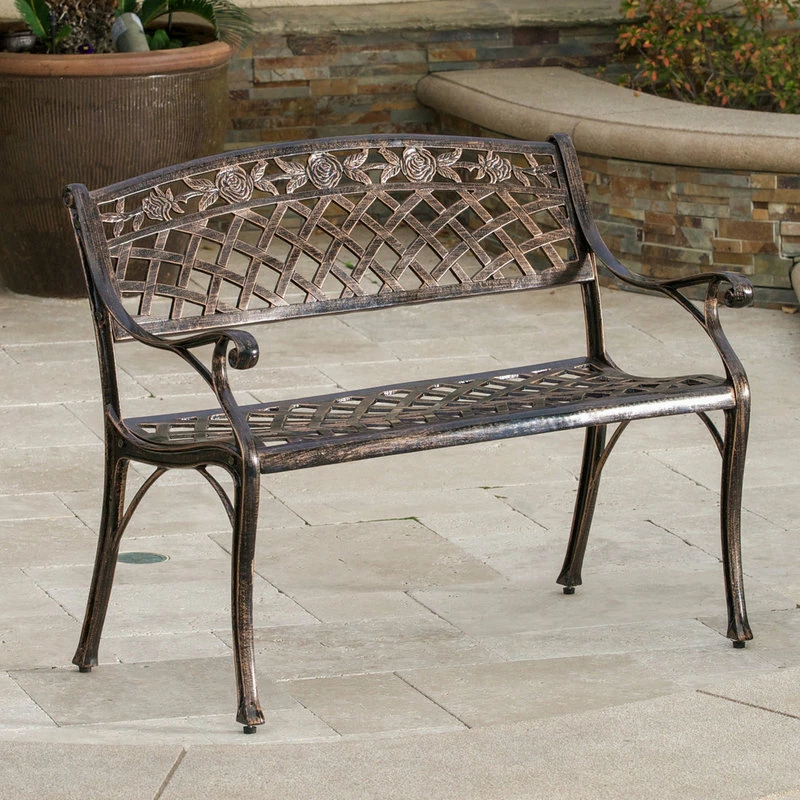 Buy ๐ GDFStudio GDF Studio Casablanca Outdoor Copper Cast Aluminum Bench โ - Image 2