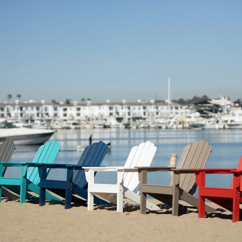 Best Sale 😉 LuXeo USA Marina Poly Outdoor Patio Adirondack Chair, Set Of 2, White 🥰 - Image 9