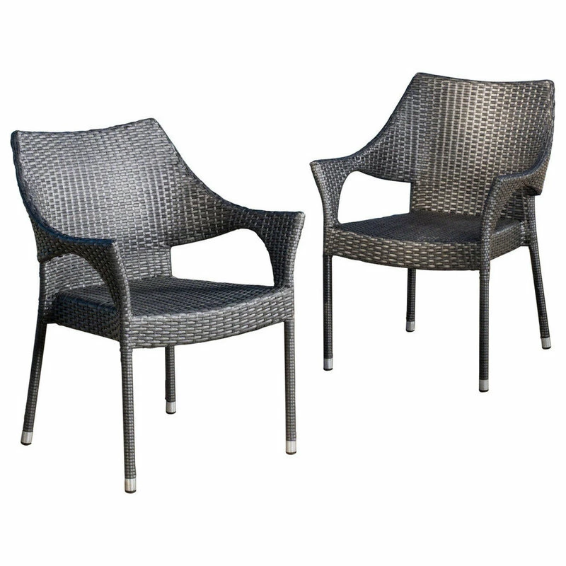 Cheap โจ GDFStudio GDF Studio Alameda Outdoor Gray Wicker Chairs, Set Of 2 ๐