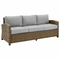 Best reviews of ⭐ Crosley Furniture Bradenton Fabric And Wicker Outdoor Sofa In Gray 😍