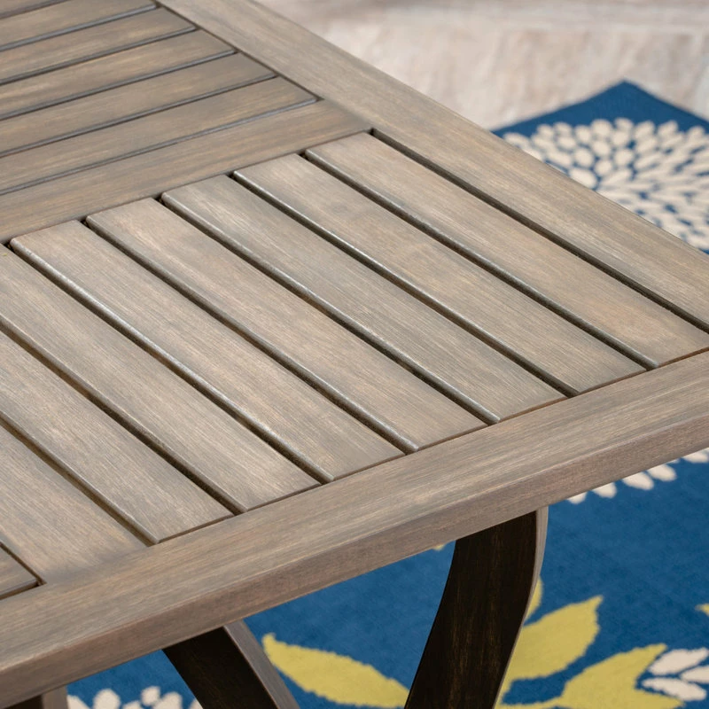 Cheap ๐ GDFStudio GDF Studio Baia Outdoor Acacia Wood Square Dining Table, Gray ๐ - Image 6