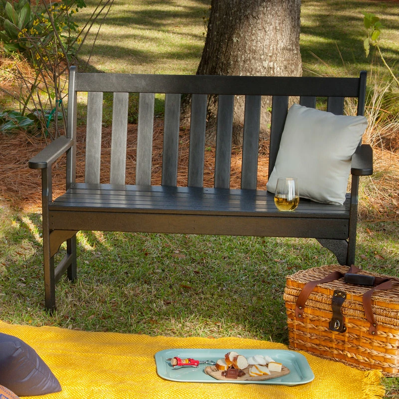 Budget ๐งจ Polywood Vineyard 48" Bench, Black ๐ - Image 3