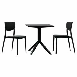 Deals 💯 Compamia Lucy Outdoor Bistro 3-Piece Set With 24" Table Top Black ❤️