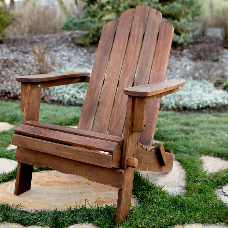 Budget ๐ Walker Edison Acacia Adirondack Chair, Dark Brown ๐ - Image 4