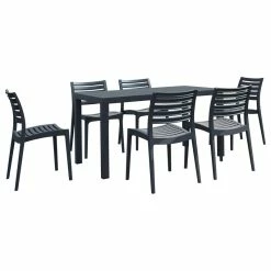 Flash Sale 👏 Compamia Ares 7-Piece Dining Set, Dark Gray 🌟