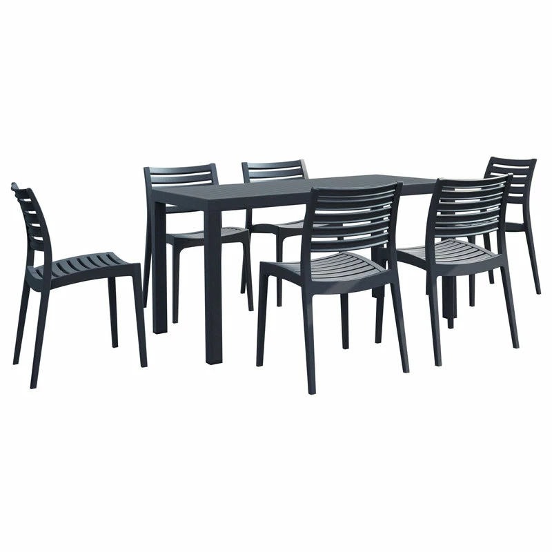 Flash Sale 👏 Compamia Ares 7-Piece Dining Set, Dark Gray 🌟