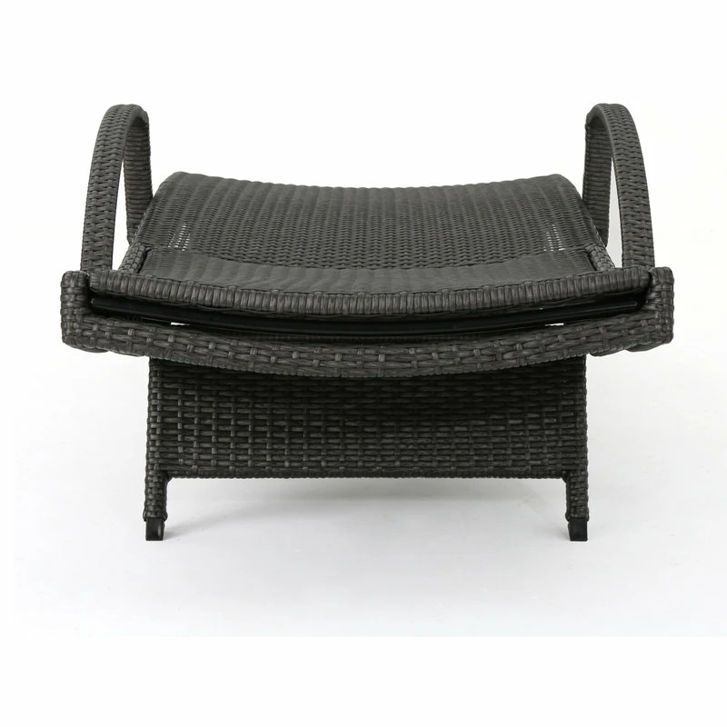 Discount ⌛ GDFStudio GDF Studio Solaris Outdoor Gray Wicker Armed Chaise Lounge With Cushion, Blue 🎉 - Image 11