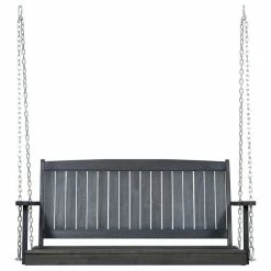 Cheapest 🎁 GDFStudio Lilith Outdoor Aacia Wood Porch Swing, Dark Gray Finish 🔔