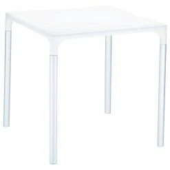 Promo 🤩 Compamia Mango Outdoor Dining Table With Aluminum Legs, White ✔️