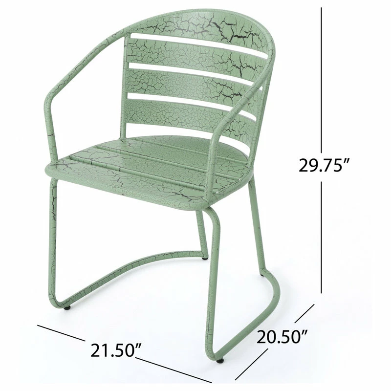 Best Sale 🌟 GDFStudio GDF Studio 3-Piece Porto Outdoor Crackle Finished Iron Bistro Set, Crackle Green 👏 - Image 3