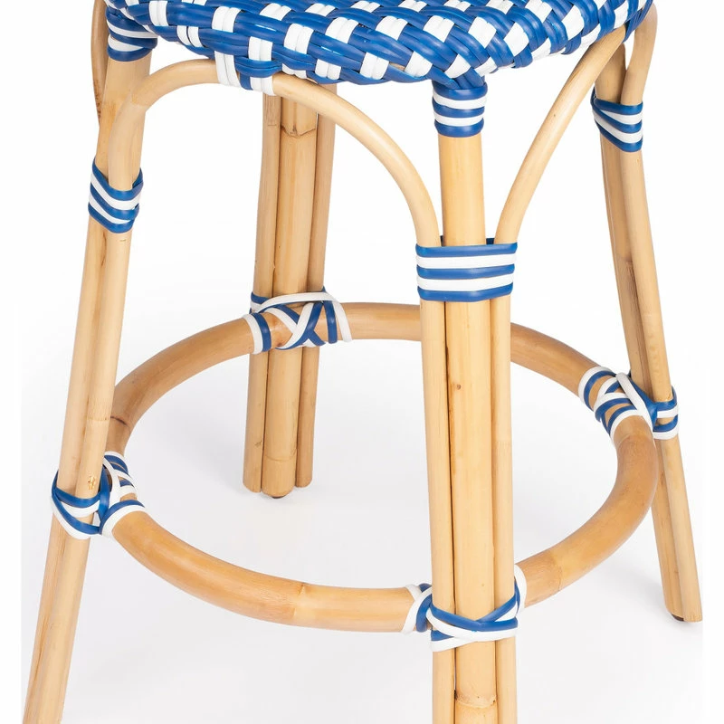 Best deal 🛒 Butler Specialty Company Tobias Blue And White Rattan Counter Stool ✔️ - Image 3