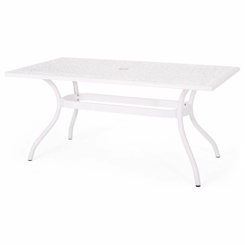 Brand new 😍 GDFStudio Veronica Traditional Outdoor Aluminum Rectangular Dining Table, White 🌟 - Image 4