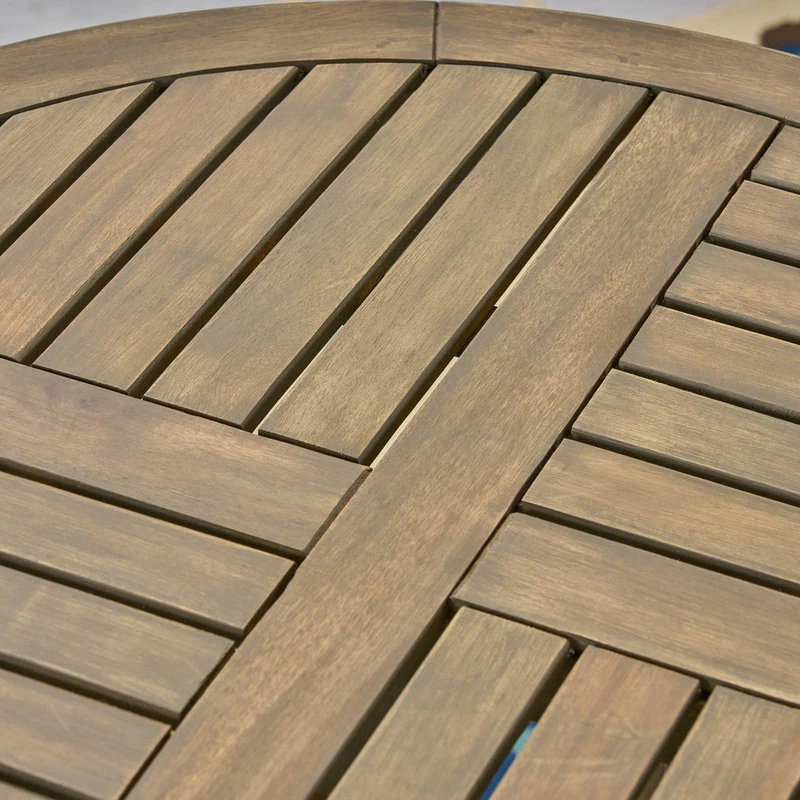 Deals 🔥 GDFStudio GDF Studio Alma Outdoor 2-Seater 28" Round Acacia Bistro Set With Closed Legs, G ⭐ - Image 5