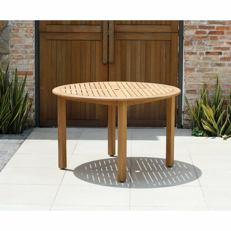 Cheapest 👏 Amazonia Palau Round Teak Finish Patio Dining Table 🎉 - Image 5