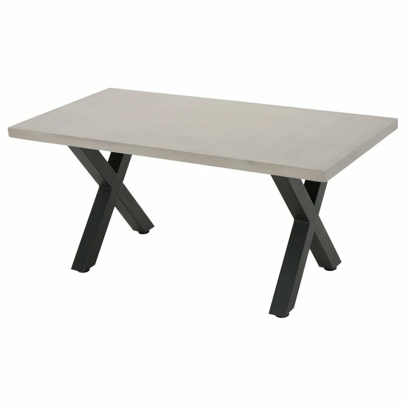 Best deal ๐ฏ GDFStudio GDF Studio Galatian Outdoor White Concrete Dining Table With Black Iron Legs ๐