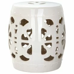 Discount 🎁 Safavieh Stencil Blossom Garden Stool, Cream 🥰