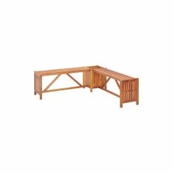 Top 10 ⌛ Vida XL LLC VidaXL Solid Acacia Wood Patio Corner Bench With Planter 46" Garden Seating 😀