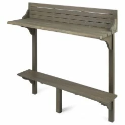 Deals 🎉 GDFStudio GDF Studio Cassie Outdoor Acacia Wood Balcony Bar Table, Gray Finish ⌛