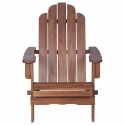 Budget 😍 Walker Edison Acacia Adirondack Chair, Dark Brown 😉