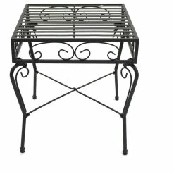 Best deal 🎉 Courtyard Casual Black Steel French Quarter Outdoor End Table 💯