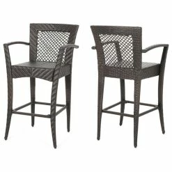 Buy ✔️ GDFStudio Megan Outdoor 46" Wicker Barstool, Set Of 2 🧨